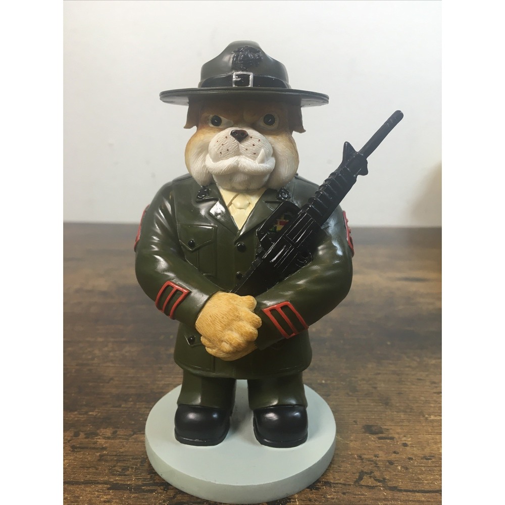 Hamilton Collection Warrior Watch Dog 2306A Figurine Limited USMC Bulldog